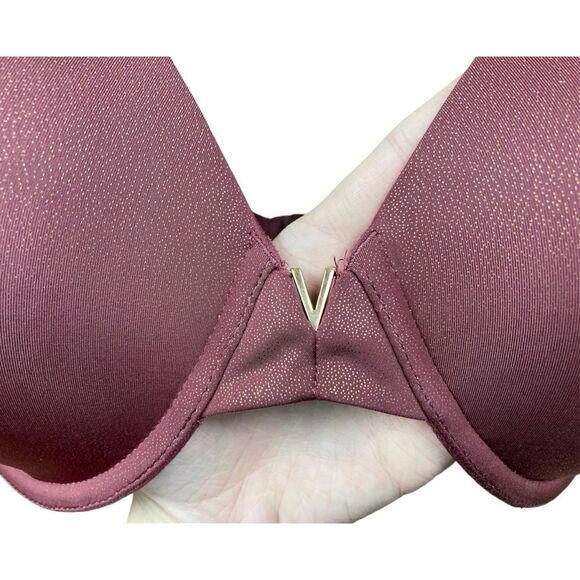 Victoria’s Secret rose/gold sparkle lined perfect coverage bra - Picture 2 of 4